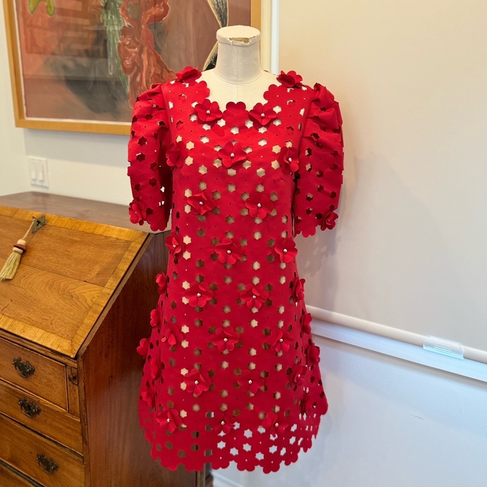 PASKAL Puff Sleeve Flower Dress